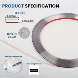 9.8 Ft Peel and Stick Trim Flexible Wall Molding Trim Self Adhesive Waterproof Molding Trim for Wall Tile Edges Kitchen Backsplash Floor Mirrior Frame Decor