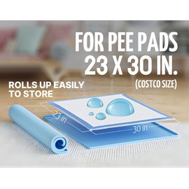 Skywin Pee Pad Holder Tray for 30 x 23 Training Pads, Silicone Wee Wee Pad Holder, No Spill and Leaks Puppy Pad Holder Easy to Clean and Store Dog Pad Holder (Blue)