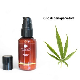 Mallià Miracle Fluid, feuchtigkeitsspendend, multifunktional, für trockenes Haar, Anti-Frizz-Schutz, repariert mit Cannabissamenöl, ohne Ausspülen, 100 ml