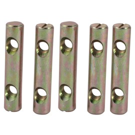 TOP-VIGOR 5Pcs M8x60mm Dual Hole Zinc Plated Iron Slotted Drive Cross Dowel Barrel Nut for Crib Bunk Bed Furniture Cot