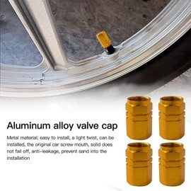 8Pcs Aluminum Air Cap Stems Cover Anti-Theft Dust Car Tire Valve Stem Cap for Automobiles Motorcycles Trucks Bikes(Gold)
