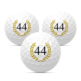 Golf Balls "44" for Birthdays, Set of 3, Golf Gift, Golf Birthday Gift, Gift Idea, Anniversary, Happy Birthday, 18 20 22 25 30 33 35 40 45 50 55 60 65 66 70 75 77 80 85 88 90 (44)