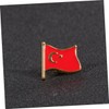 FOMIYES National Flag Shaped Brooch Creative Metal Clothes Badge Red