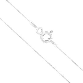 925 Sterling Silver 0.6mm Box Chain Necklace for Women Tarnish Resistant - Made in Italy (24 Inches)