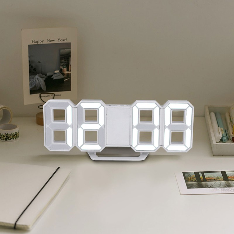 3D LED Digital Clock Bedroom Desktop Snooze Alarm Clock Home