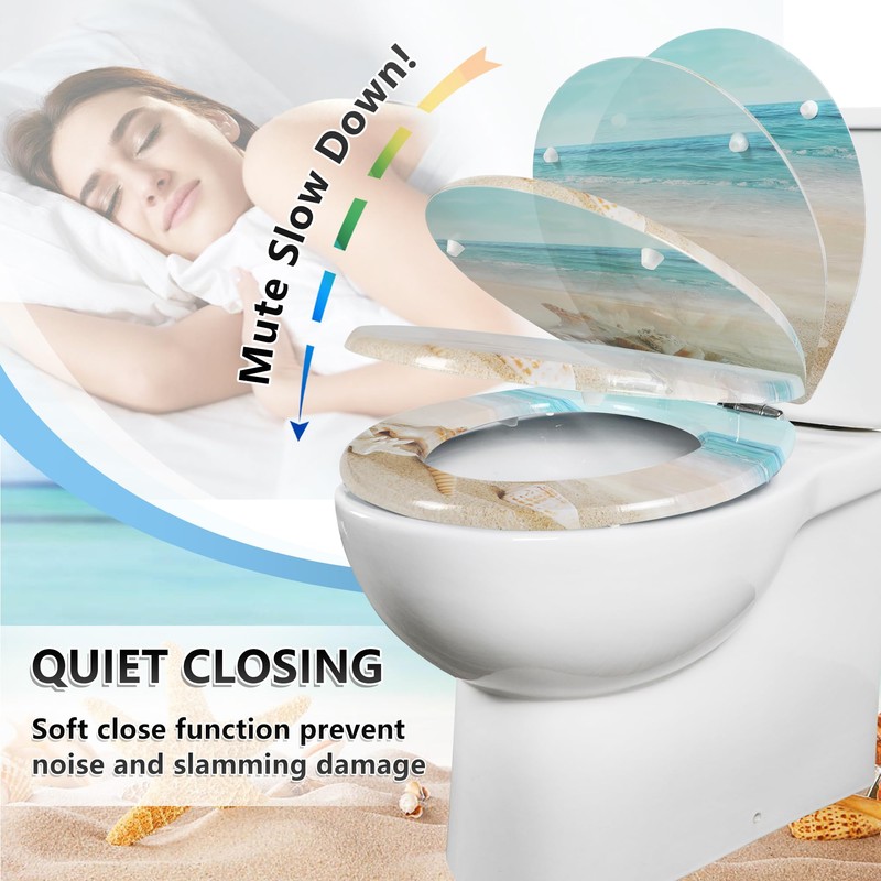 Angol Shiold Round Toilet Seat Molded Wood Toilet Seat with