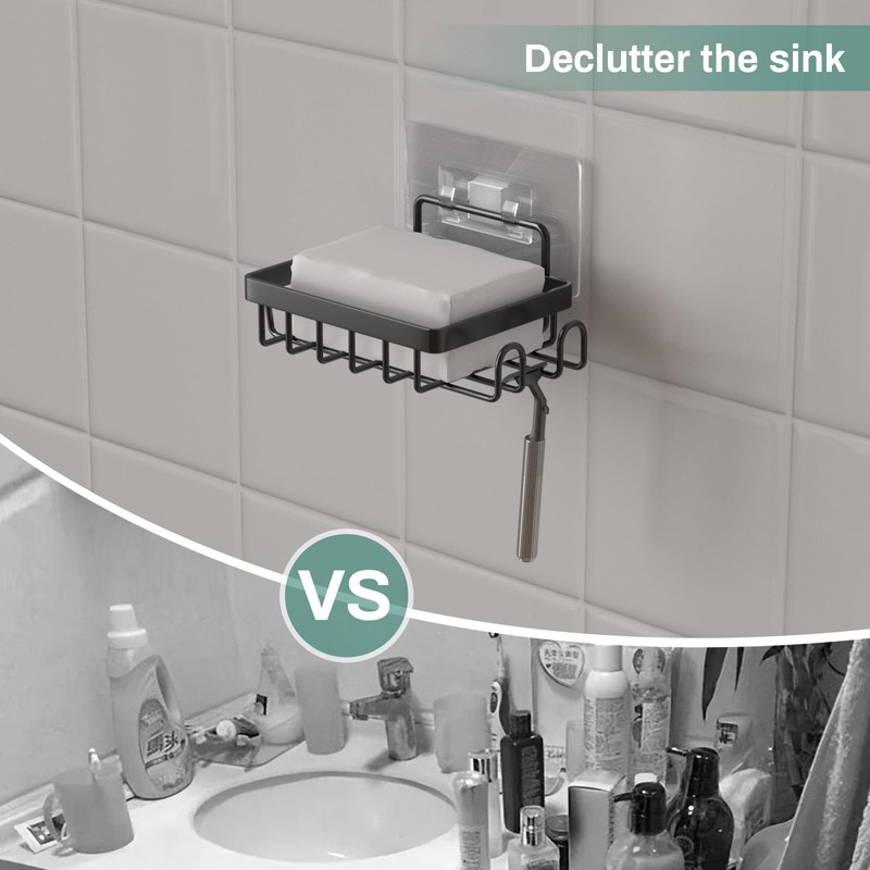 Oasiteege Adhesive Soap Bar Holder for Shower Wall, Self Draining