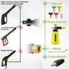 FIXFANS Pressure Washer Gun Adapter with 5 Spray Nozzles and