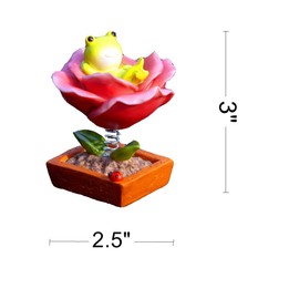 Gemmia Miniature Fairy Garden Frog Figurine- Thinking Frog Flower Fairy