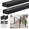 Gyykzz 4FT Black Handrail with POM Connector Block, 2 Pack