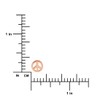 PVD Coated Rose Gold Sterling Silver XS Tiny Peace Stud