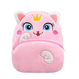 NICE CHOICE Cute Toddler Backpack Toddler Bag Plush Animal Cartoon Mini Travel Bag for Baby Girl Boy 2-6 Years(Cute Pink Cat)