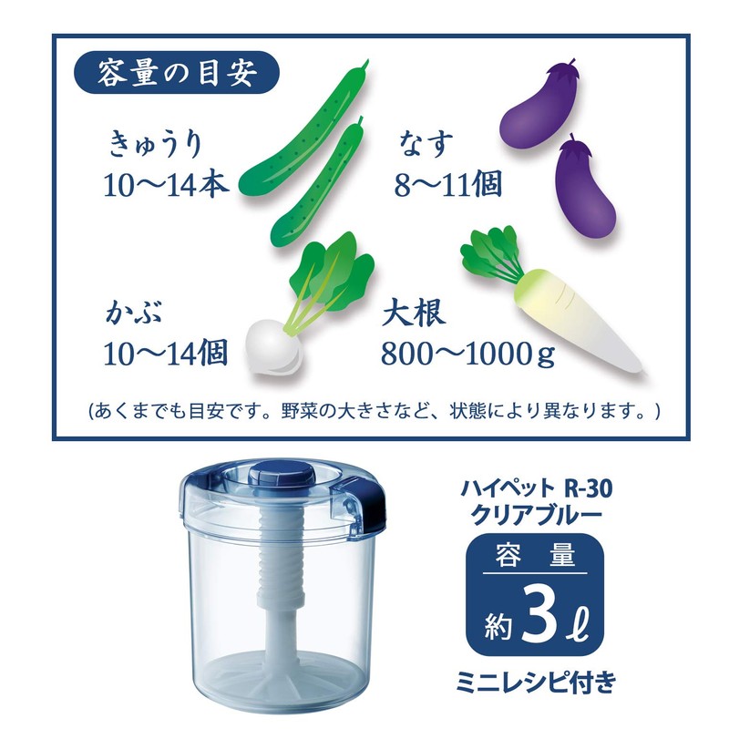 Squirrel R-30 Instant Pickle Container, Round Shape, Clear Blue, 0.1