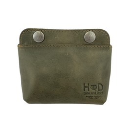 Hide & Drink, Leather Double Snap Pouch, Coin Purse, Cash & Card Holder, Cable Organizer, Makeup, Handmade Includes 101 Year Warranty (Dark Jade)