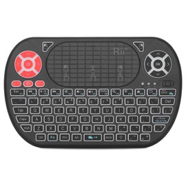 Rii Backlight Mini Wireless Keyboard Touchpad Mouse Combo with IR Learning,Rechargable Li-ion Battery Portable Keyboard for Android TV Box, Smart TV,PC, Android Windows Linux MacOS