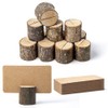 Jofefe 12Pcs Mini Wood Place Card Holders and 24Pcs Kraft