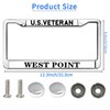 US Veteran West Point Stainless Steel License Plate Frame Proud