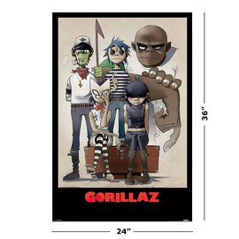 POSTER STOP ONLINE Gorillaz - Music Poster (All Here - The Gang - Comic Characters) (Size: 24" x 36")