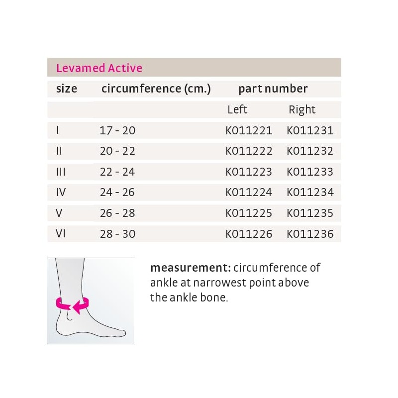 medi Levamed Active Ankle Bandage Left Silver Size VI Foot