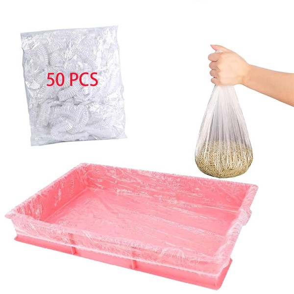 50 Pcs Disposable Rabbit Cage Liner Plastic Toilet Film Leak-Proof