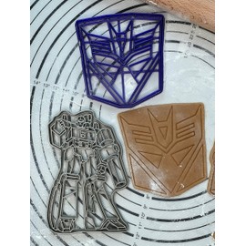 Set of 2 Megatron & Decepticon Symbol Cookie Cutters And Molds by 3D Kitchen Art