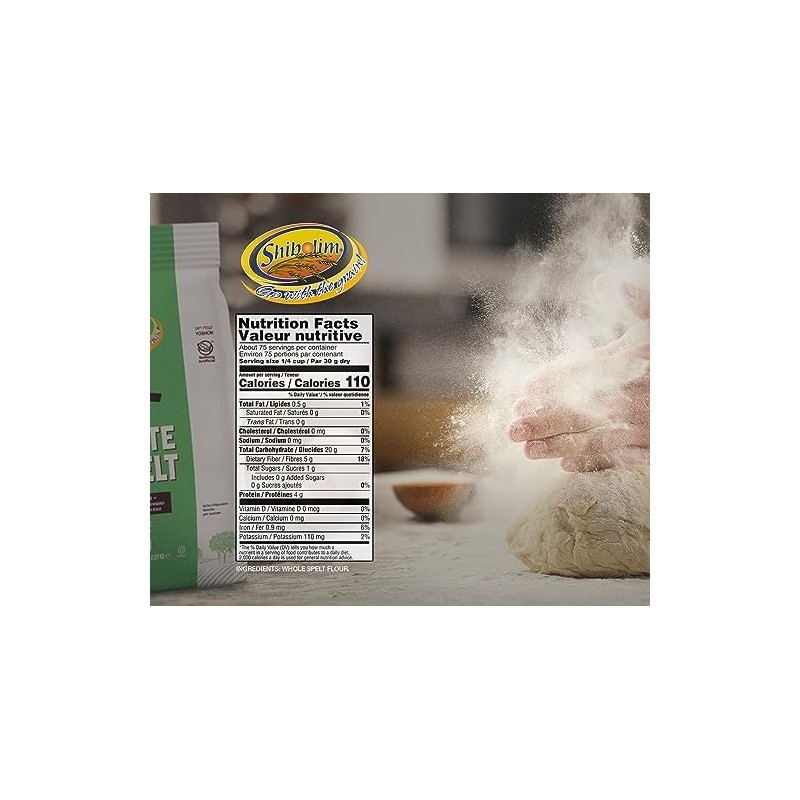 Shibolim Stone Ground White Spelt Flour, 5lb (2 Pack) |