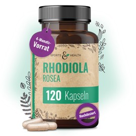 Rhodiola Rosea Kapseln – 120 Kapseln – 500 mg 10:1 Extrakt Rosenwurz pro Kapsel – hochdosiert – Vegan – ohne Zusätze