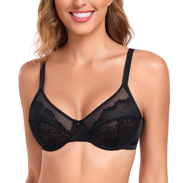 Lemorosy Women's Minimiser Bra with Underwire, Full Cups, Large Sizes,