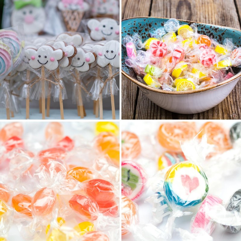 DIYASY 600 Pcs Candy Wrappers for Caramels, Clear Cellophane Wrapper