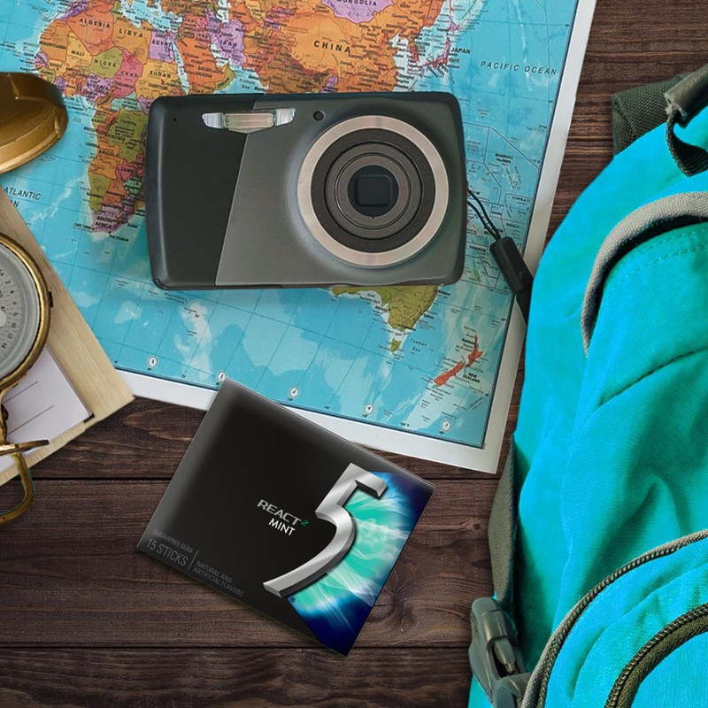 5 GUM React Mint Sugar Free Chewing Gum Bulk Pack