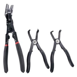 3Pcs Body Clip Removal Pliers Set, 30 Degree and 80 Degree Push Pin Pliers with 1Pcs Upholstery Trim Clip Removal Pliers Panel Clip Pliers Tapered End for Access on Push Pin Pliers