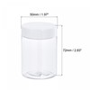 sourcing map Round Plastic Jars with White Screw Top Lid,
