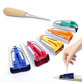 VitalBloom Bias Tape, Set of 6, Bias Tape Maker, Easy to Make, Easy to Make, Armholes, Piping at the Neckline, (Bias Tape: 0.2, 0.4, 0.5, 0.7, 0.7, 0.7, 0.9, 0.7, 1.0, 1.00 inches (6, 9, 12, 18, 25 mm