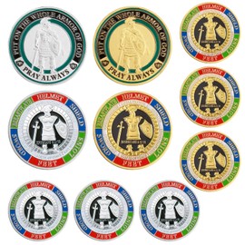 10 Pcs Armor of God Coins, Full Armor of God Custom Coin Set, Christian Religious Prayer Tokens,Bible Study, Military Gifts