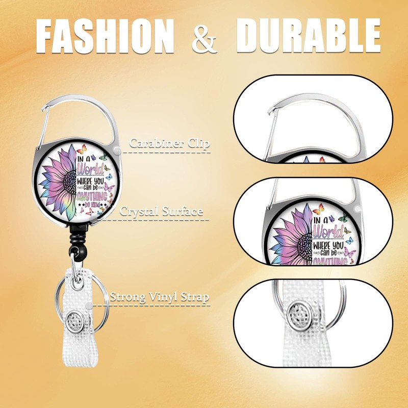 Be Kind Lanyards for ID Badges,Colorful Sunflower Butterfly ID Badge