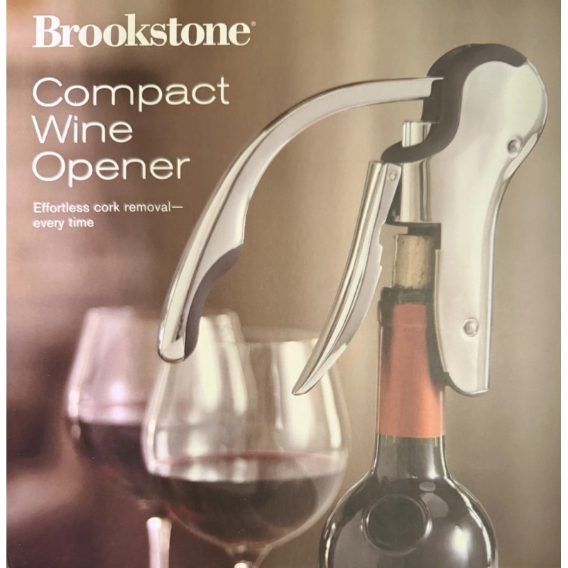 Brookstone Compact Wine Opener Corkscrew & Foil Cutter Set -