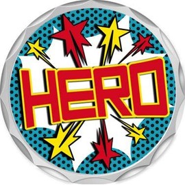 Hero with Stars 2.2" Hero Award Pin, 50 Pack Prime