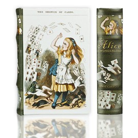 Alice in Wonderland Jewelry, Book, Keepsake Decorative Book Box – Faux Leather & Wooden Box Makes a Gorgeous Decoration, Hides Your Stash, And Gets You Compliments (Medium 8.25x5.75x2”)