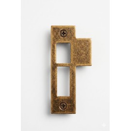 3-1/2" Antique Brass Door Strike Plate Latch for Mortise, Striker, Keeper, Replacement, Solid Brass, 3.5"