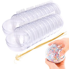 20PCS 100mm Christmas Ball Ornaments Clear Plastic Fillable Christmas Ball 3.94'' DIY Craft Ornaments,Shatterproof Xmas Tree Hanging Balls Decorations for Holiday, Wedding, Birthday, Christmas Decor