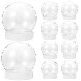 EXCEART 10pcs Keepsake Display Case Keepsake Globe Empty Water Globes Christmas Snow Globes Snow Globe Making Kit Fillable Water Globe Jar Keepsake Stoage Jar Gadgets Plastic Child Round