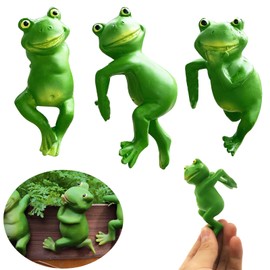 Molyorch Set of 3 Frog Figures Garden Decoration, Frog Decorative Garden, Frog Animals Garden Statues Decoration, Decorative Flower Pot Pendant, for Planters, Gardens, Offices, Balconies, Ponds
