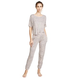 Honeydew Intimates Women's Sun Lover Lounge PJ Set, Leopard, Print, Tan, S