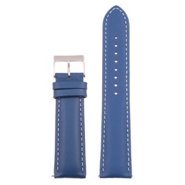 StrapsCo Classic Men's Leather Quick Release Watch Band Strap - Blue & White - 18mm