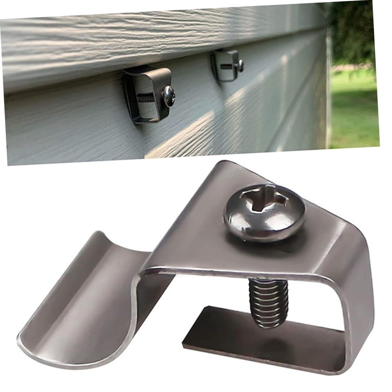 TEHAUX 1set Punch Vinyl Siding Clips Outdoor Hanging Hooks for
