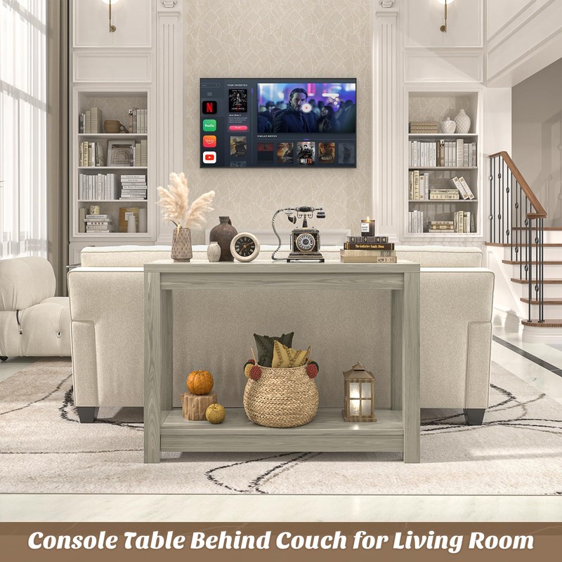 Besiost Small Farmhouse Wood Entryway Table Narrow Console Table with