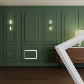 HEXIM Stucco Moulding Wall Frame Sets HDPS White - Choice of Sizes for Wall, Ceiling, Pictures & Mirrors - Combines Decorative Effect with Functional Space Structure (RM01-J 36 x 51 cm)