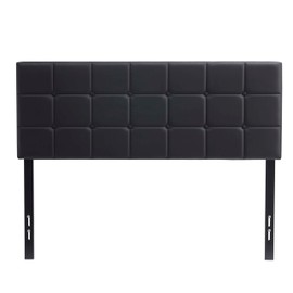 Nestl Headboard Full Size Bed, Button Tufted Linen Headboards, Upholstered Full Size Headboard Only, Bed Frame Mounted Bed Headboard, Adjustable Height 34” to 42”, Modern Full Headboard, Black