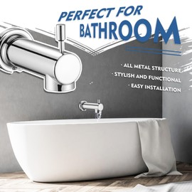 YASINU YASINU Slip on Tub Spout with Diverter Universal Tub Diverter Spout for 1/2" Copper Water Pipe, Chrome