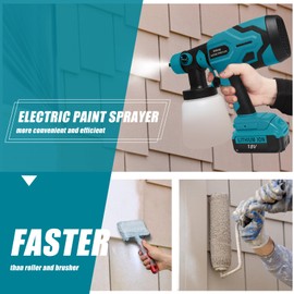 Paint Sprayer for Makita 18V Battery, Cordless HVLP Paint Sprayers for Home Interior and Exterior, House Painting Stain Sprayer for Fence, Furniture, cabinets, Walls, etc. (Battery NOT Included)